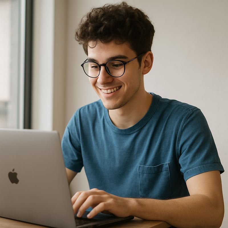 persona joven con laptop persona joven con laptop
